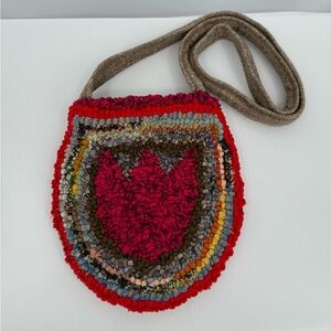 Artesian Rag Rug Crossbody‎ Tulip Design Boho Hippie Bag Colorful and Unique